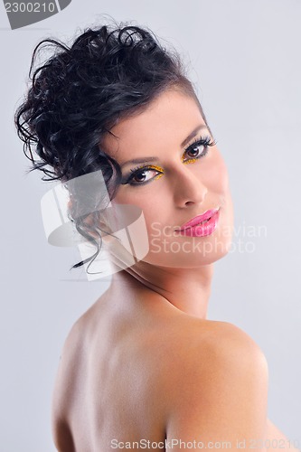 Image of Beautiful Woman with  Luxury Makeup