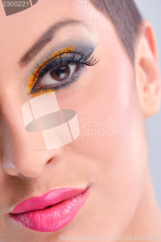 Image of Beautiful Woman with  Luxury Makeup