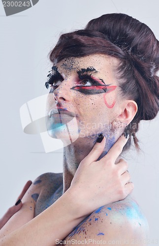 Image of Beautiful Woman with  Luxury Makeup