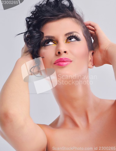 Image of Beautiful Woman with  Luxury Makeup