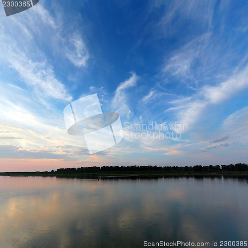 Image of evening landscape with river