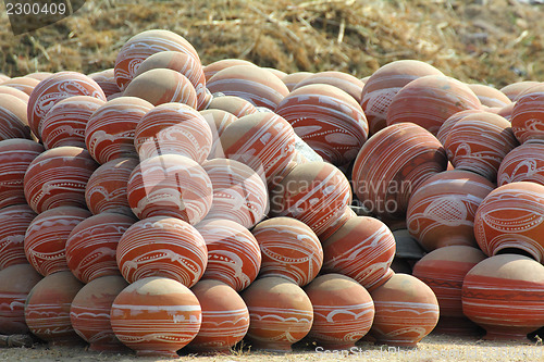 Image of many clay pots in india