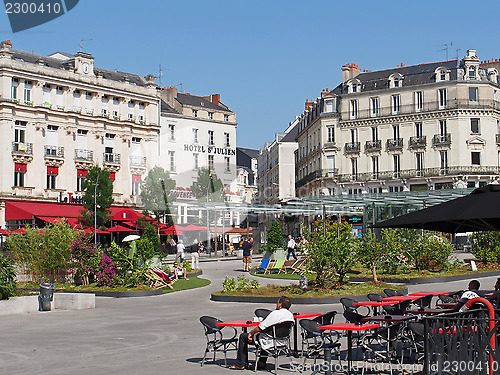 Image of Angers, town center, summer decoration, july 2013