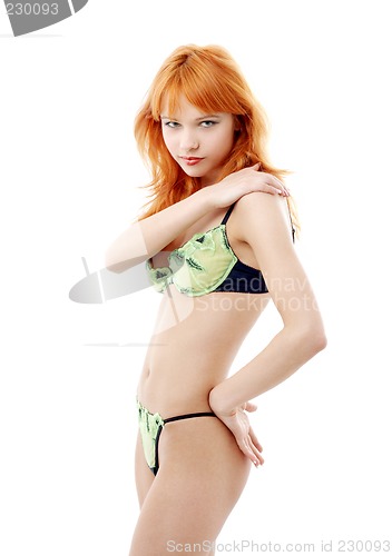 Image of green lingerie girl