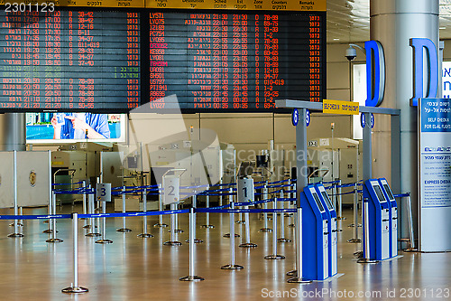 Image of Empty hall in Israeli airport Ben Gurion on Saturday (Shabbat)