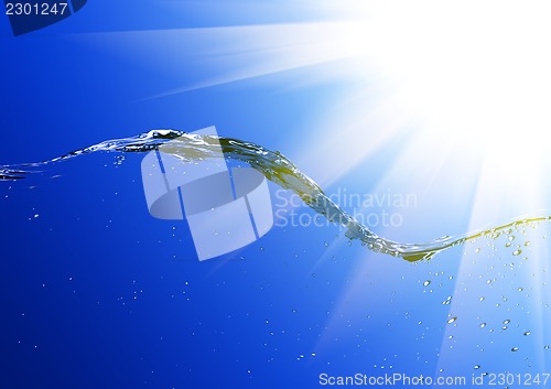 Image of Blue water and water splash