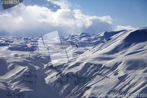 Image of Speed riding in snow mountains