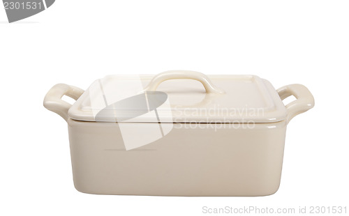 Image of White ceramic pots for stove