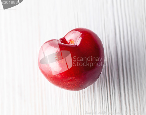 Image of fresh red cherry macro
