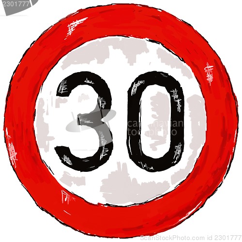 Image of speed limit thirty 