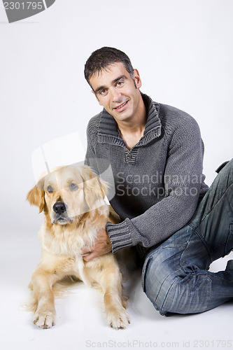 Image of man and dog