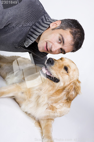 Image of man and dog