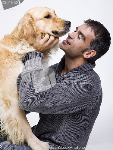 Image of man and dog