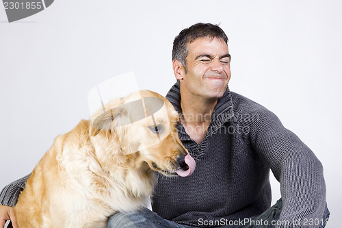 Image of man and dog