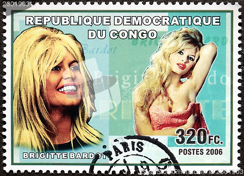 Image of Brigitte Bardot Congo Stamp