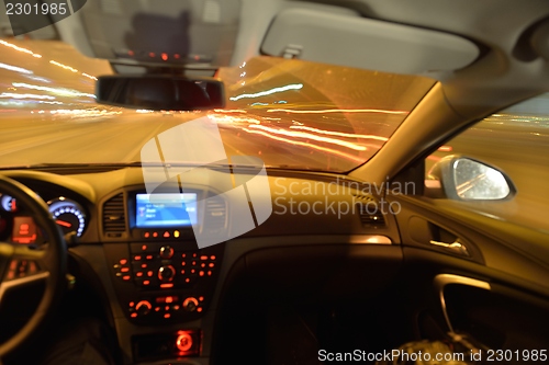 Image of night car driving