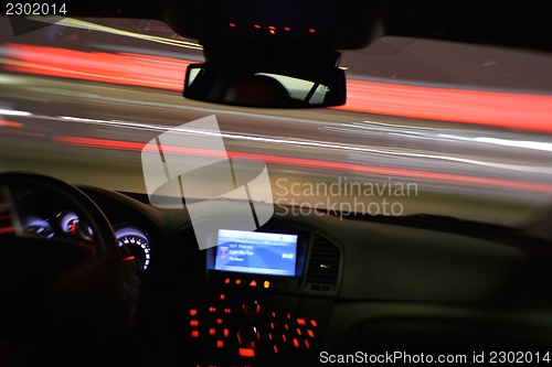 Image of night car driving