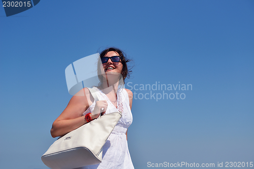 Image of happy woman outdoor