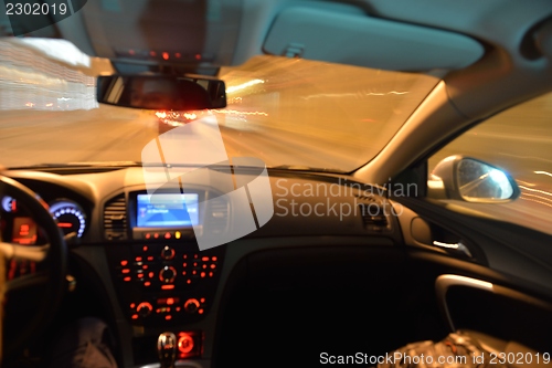 Image of night car driving