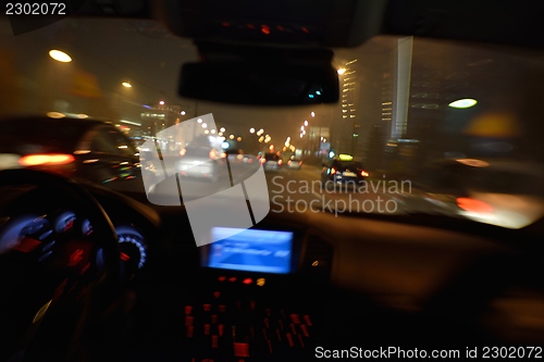 Image of night car driving