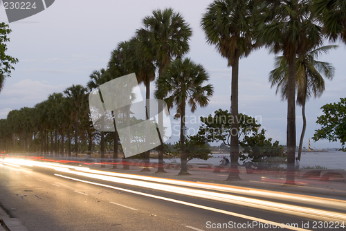 Image of dusk on the malecon