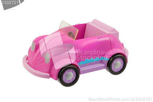 Image of Old pink plastic toy car