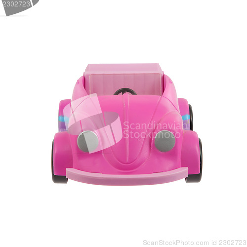 Image of Old pink plastic toy car
