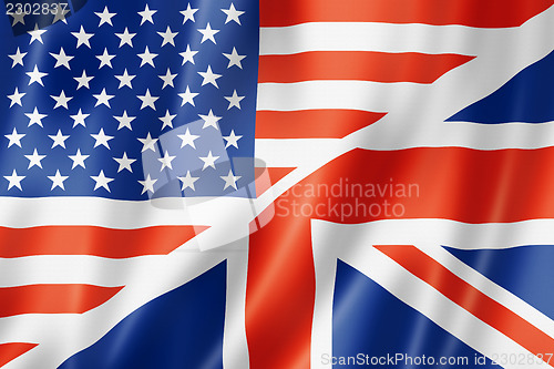 Image of United States and British flag