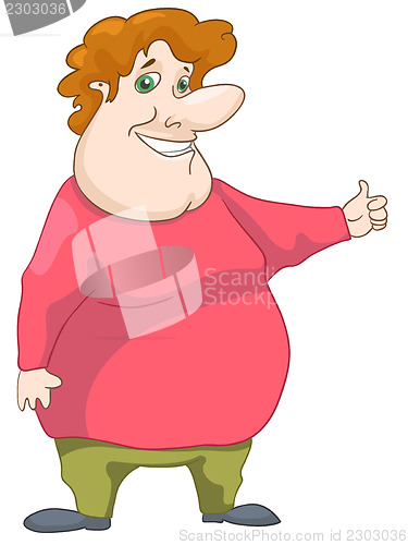 Image of Cheerful Chubby Man