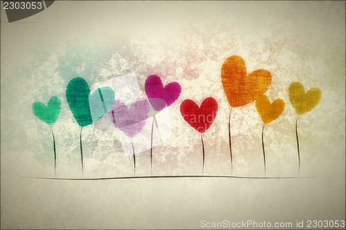 Image of grunge background hearts