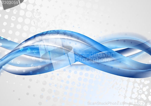 Image of Bright blue grunge waves design