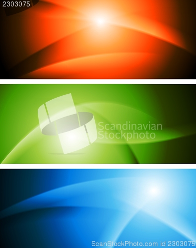 Image of Colourful vector wavy banners