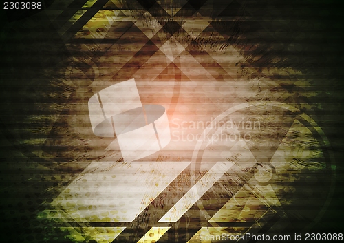 Image of Grunge dark tech background