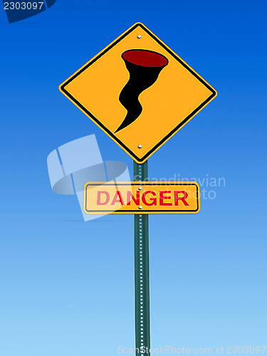 Image of hurricane danger warning  sign