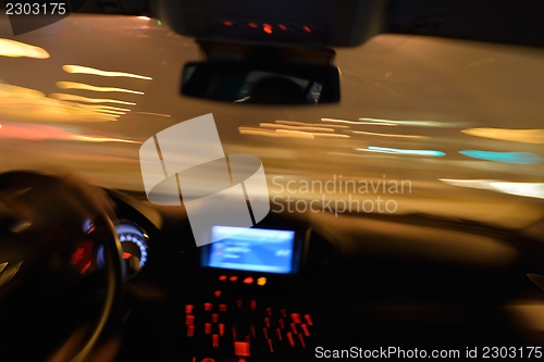 Image of night car driving