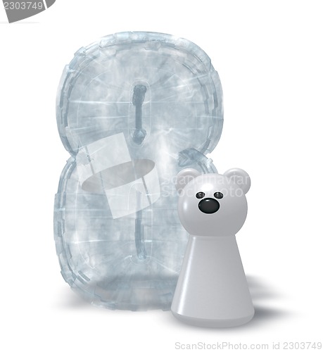 Image of ice number and polar bear