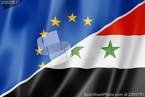 Image of Europe and Syria flag