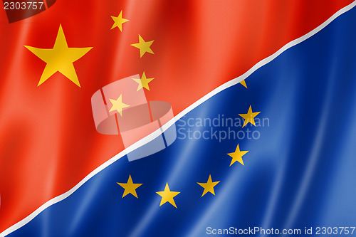 Image of China and Europe flag