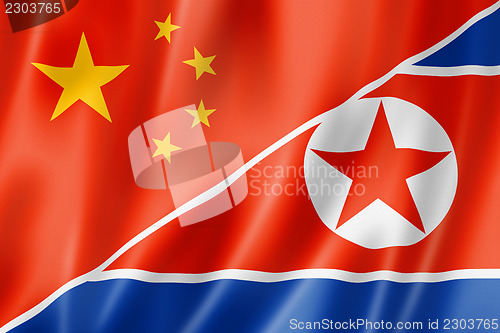 Image of China and north korea flag