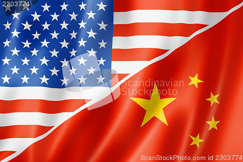 Image of USA and China flag