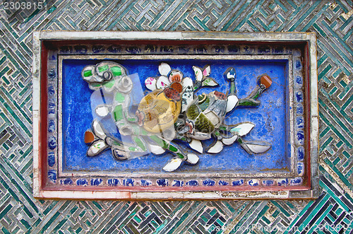 Image of Mosaic wall in Citadel,Hue Vietnam