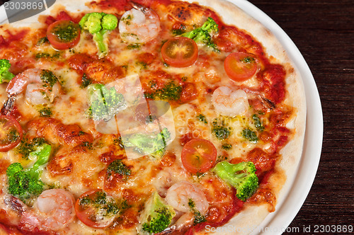 Image of seafood pizza