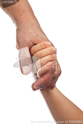 Image of Elderly and young hands