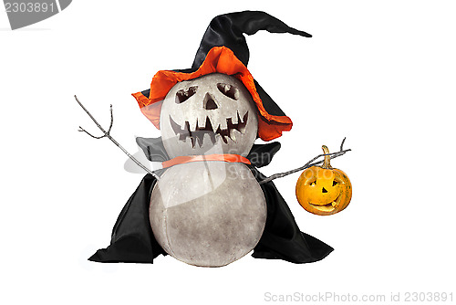 Image of Halloween pumpkin with black hat
