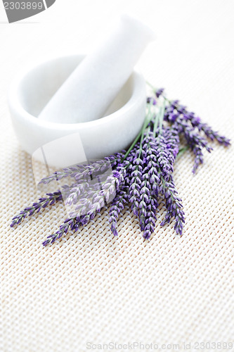 Image of lavender and mortar and pestle