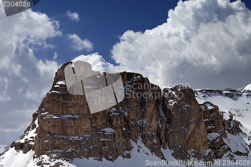 Image of Rocks and blue sky with clouds