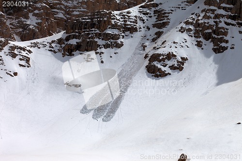 Image of Snow slope with trace of avalanche