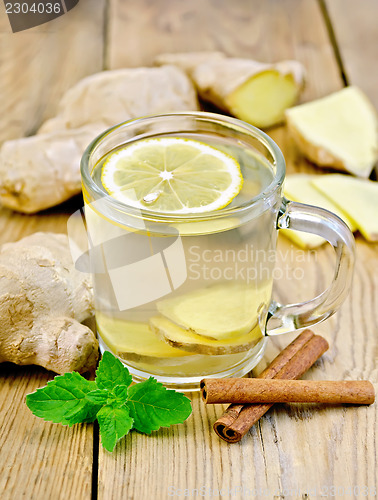 Image of Tea ginger with mint and cinnamon in a mug