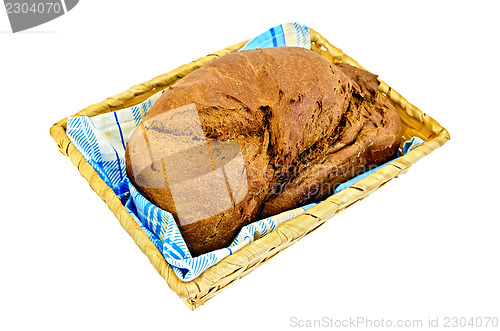 Image of Rye homemade bread in a basket