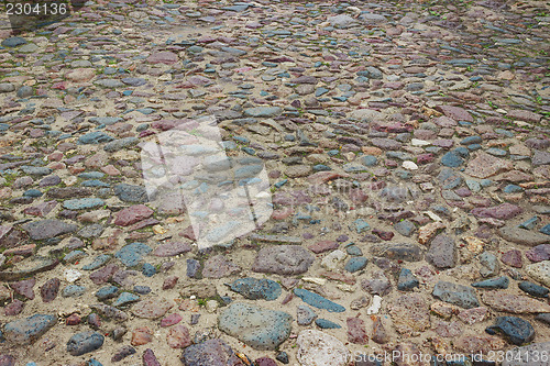 Image of An ancient road paved  stones